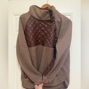 Abercrombie & Fitch Cream and Brown Quilted Pullover
